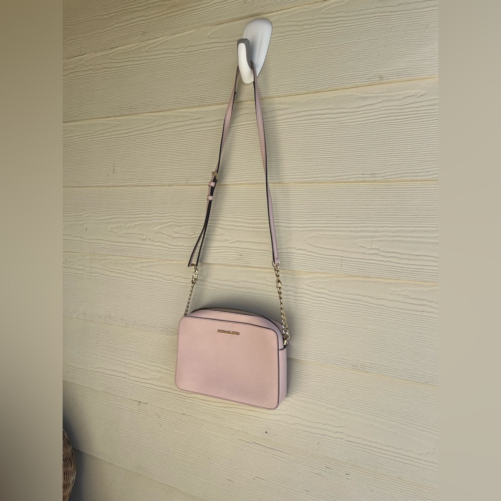 Michael Kors Jet Set East West Saffiano Leather Pink Crossbody - Picture 6 of 10